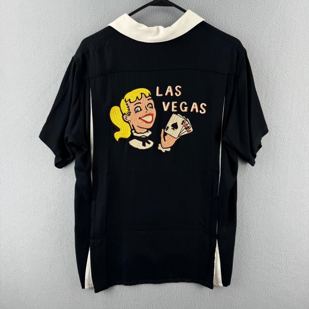 Japanese REPRO King Louie Bowling Shirt Mens Small Rayon 50s Style Las Vegas